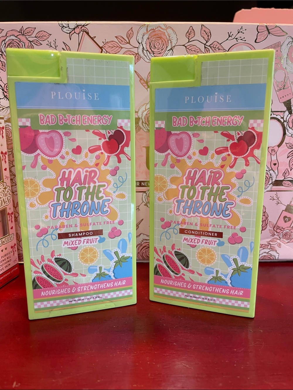 Louise Hair to the throne shampoo and conditioner. Mixed fruit.